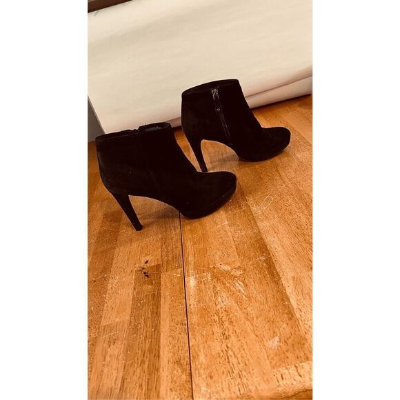 Rockport Black Suede Side Zip Heeled ANkle Boots Size 6 - Picture 9 of 10